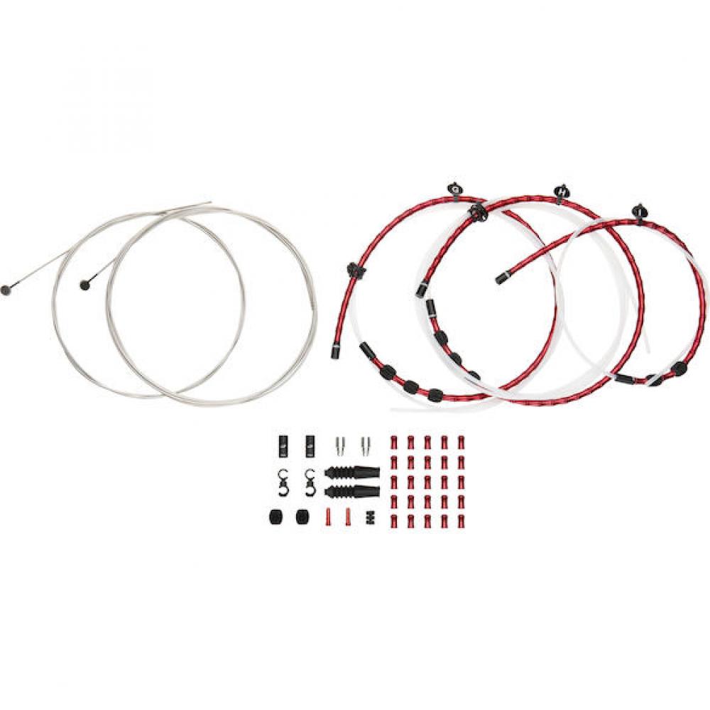 Jagwire Mountain Elite Link Bremszugset Rot - Kompressionsfreie Aluminiumsegmente