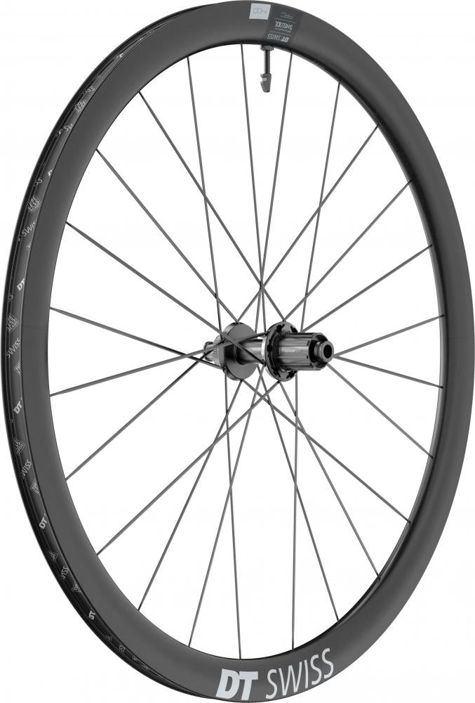 DT Swiss ARC 1400 Dicut Disc Laufrad 622x38mm schwarz, leichtes Aero-Carbonlaufrad für Berge.