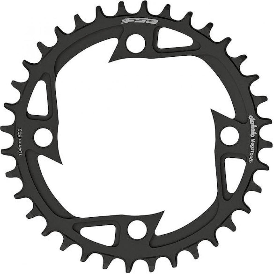 FSA Kettenblatt E-Bike Alloy V-Shape 104 mm x 46T Schwarz - Megatooth-Technologie für Bosch Gen.4