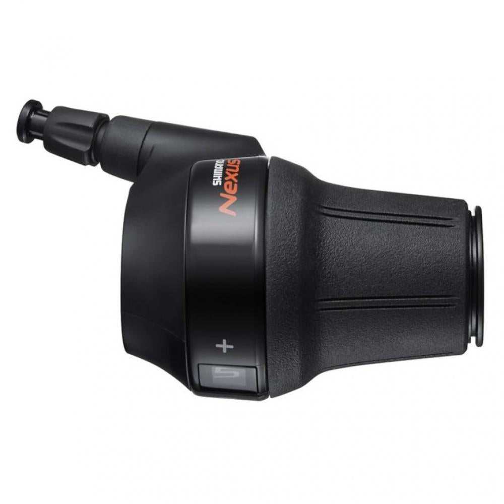 Schwarzer Shimano Nexus SL-C7000 5-fach Drehgriffschalter für 5-Gang Nabenschaltungen.