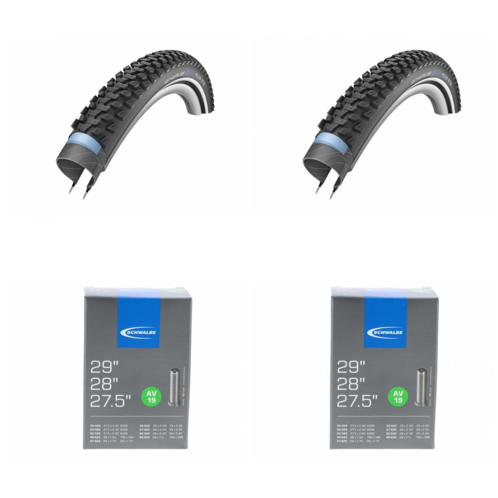 2x Schwalbe Drahtreifen MARATHON PLUS MTB 29x2.10 54-622 + 2x Schlauch AV19 27,5/28/29x1.50-2.40