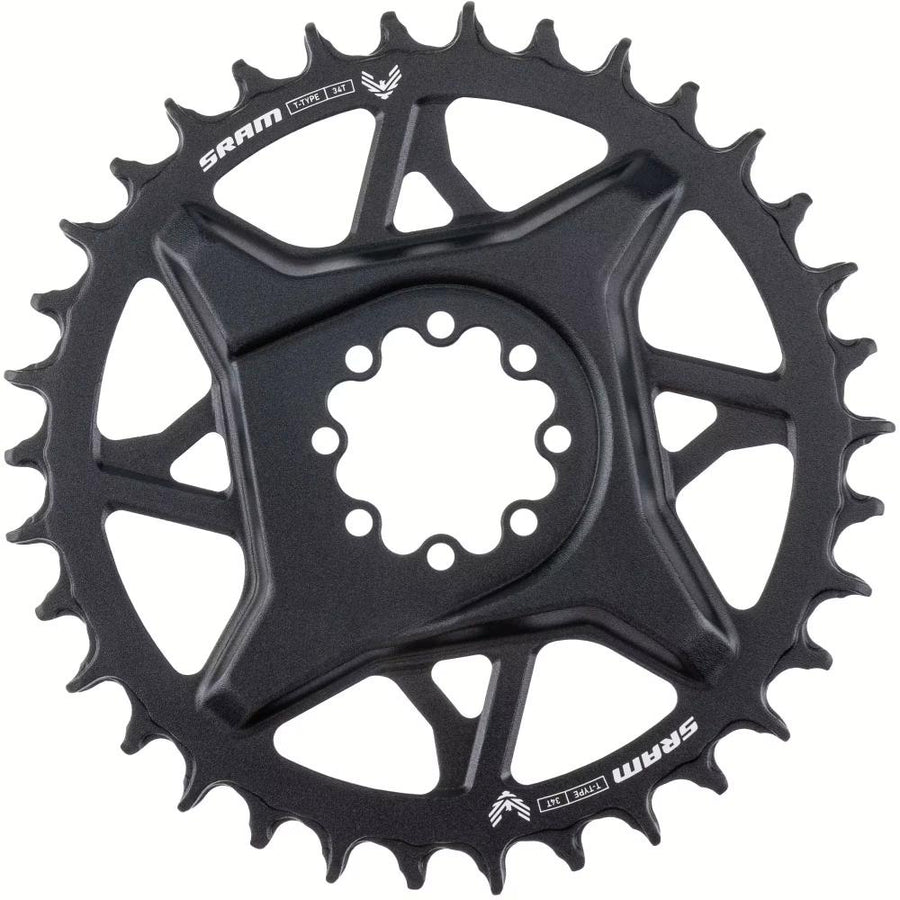 Schwarzes SRAM T-Type Eagle S1000 Aluminium Kettenblatt 30T für präzisen Eagle-Antrieb.