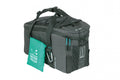 Basil Discovery 365D Trunkbag M schwarz 9l, wasserdichte Fahrrad-Gepäckträgertasche mit grünem Regenschutz.