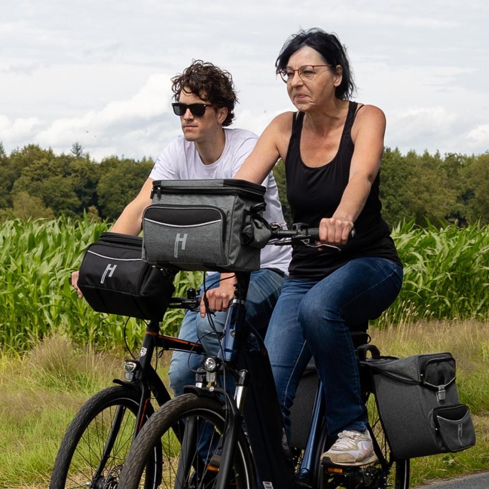 Haberland Lenkertasche Max Plus 10l grau - clevere Organisation am Fahrradlenker