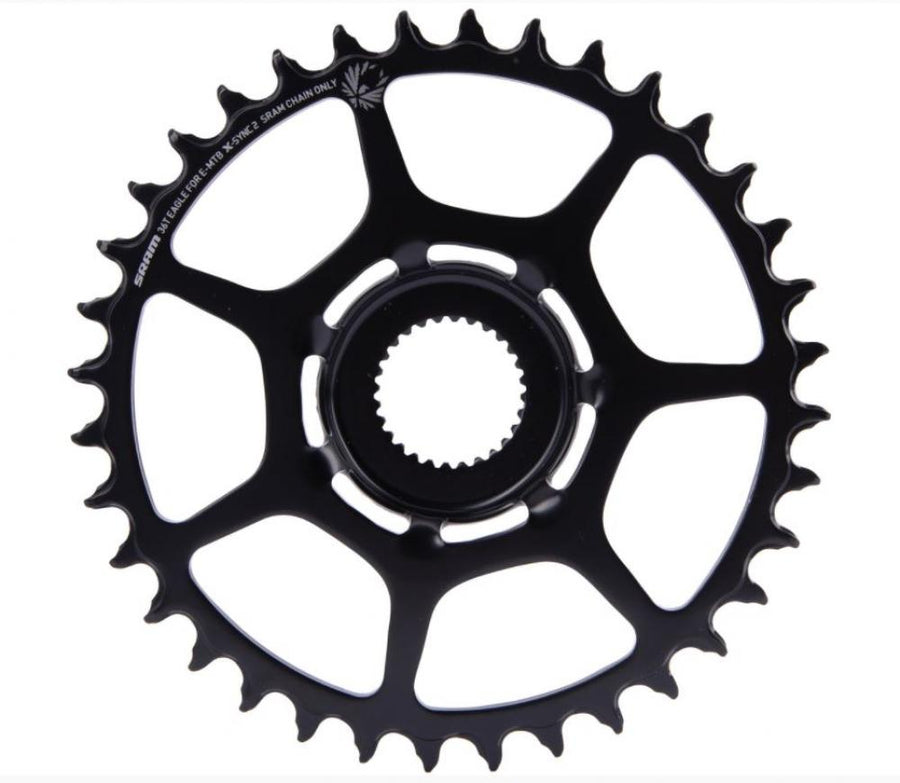 Schwarzes SRAM X-Sync E-MTB 2 Eagle Kettenblatt 36T für Boost148 Bosch Gen.4 E-Bikes.