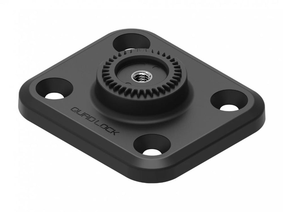 Quad Lock 360 Base, schwarze flachrechteckige 4-Loch-Halterung, AMPS-kompatibel.