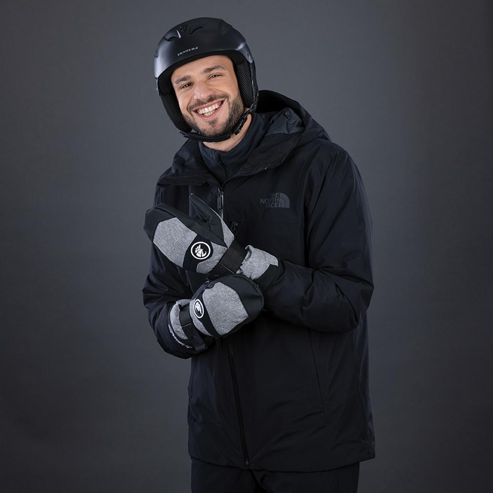 CHIBA Board Mitten - wasserdichte Primaloft Winter-Handschuhe, Größe 7, Hlgrau/weiß