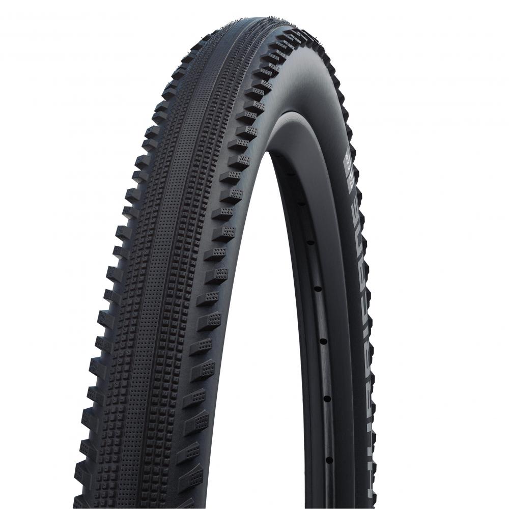 Schwalbe Hurricane Fahrradreifen schwarz 29x2.00" E-50 mit grobem Profil, auf weißem Hintergrund.