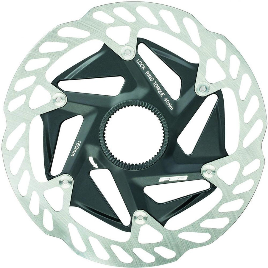 FSA Bremsscheibe K-Force WE Centerlock 160 mm Schwarz/silber - leistungsstarke Bremskontrolle