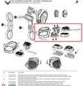 Sram EC Pod AXS Ultimate HMI Modul Bolzensatz: Explosionszeichnung mit Abdeckung und Hebelkappen für Fahrrad.