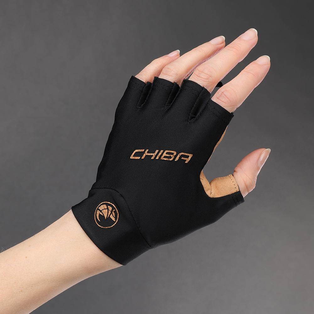 CHIBA ECO Glove Pro - Radhandschuhe kurz, recycelt, gepolstert, schwarz, S