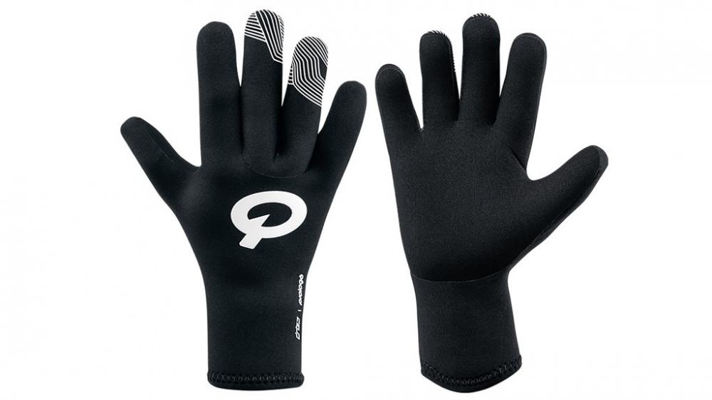 Prologo Langfingerhandschuh Drop Neopren schwarz, Fahrradhandschuhe, Vorder- und Rückseite mit Touchscreen-Fingerspitzen.