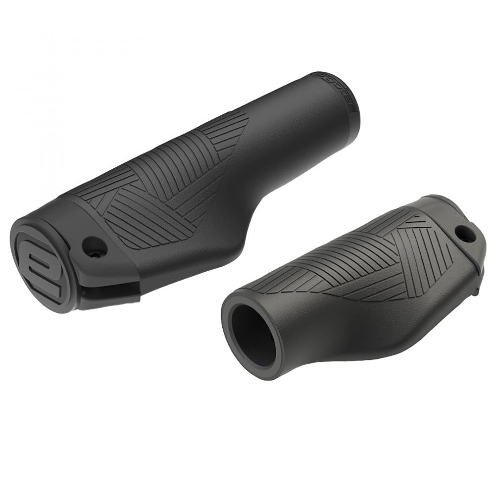 Ergotec EG-Ambition ergonomische Fahrradgriffe schwarz aus recyceltem TPE und Glasfaser Material.