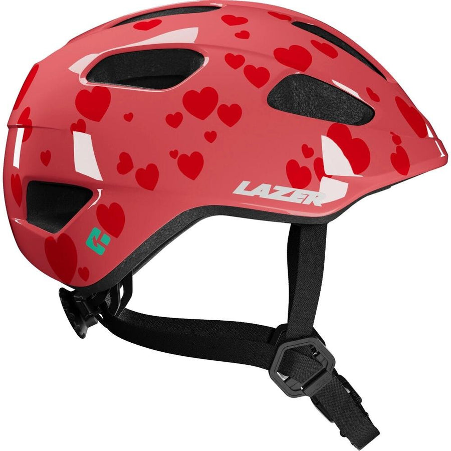 LAZER LAZER Helm Nutz 2.0 KinetiCore Kids & Junior Little Hearts rot - sicherer Kinder-Fahrradhelm