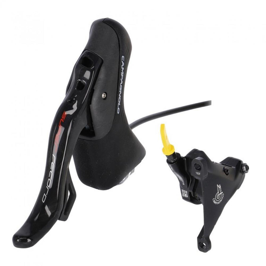 Campagnolo Super Record 12f linker Brems-Schalthebel und vordere hydraulische Scheibenbremszange.