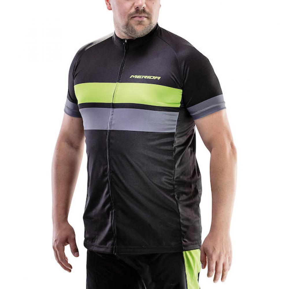 Merida Trikot ACTIVE STRIPE Herren schwarz/grün XS Schwarz/grün - atmungsaktives Fahrradtrikot