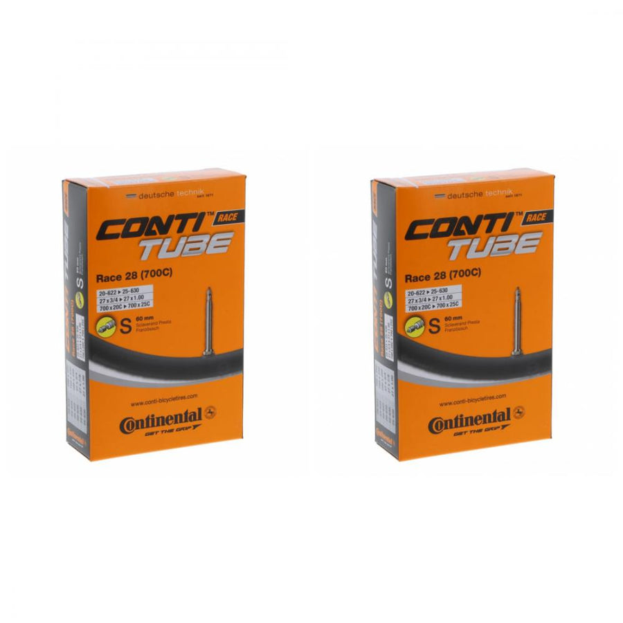 Continental 2x Fahrradschlauch Conti Race 28 (700C) mit Presta-Ventil.
