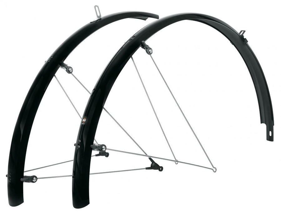 SKS Bluemels Basic 28 Zoll Schutzblech-Set, schwarz, für Fahrräder mit 28-37mm Reifen, ASR-Sicherheitssystem.