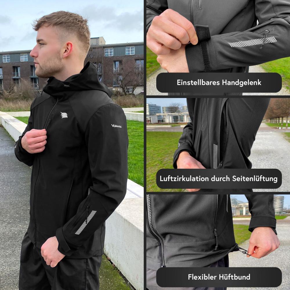 Valkental Herrenjacke Softshell 5XL schwarz