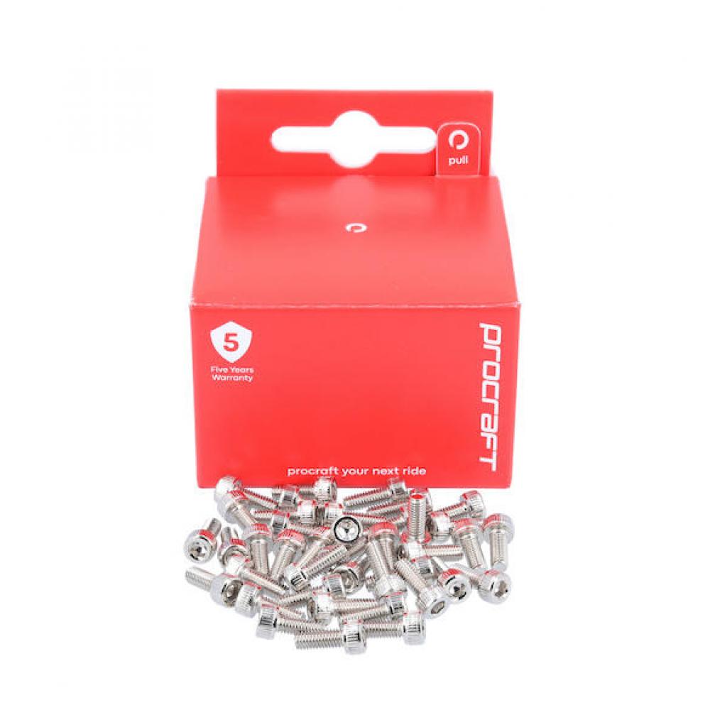Procraft Pin Kit Flat Grip Advanced 40 Stück Silber - sicheres Pedal-Upgrade