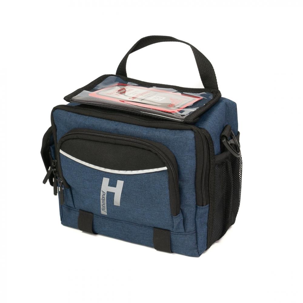 Haberland Lenkertasche 6l Bottle blau - praktische Lenkertasche mit KLICKfix und Flaschenfach