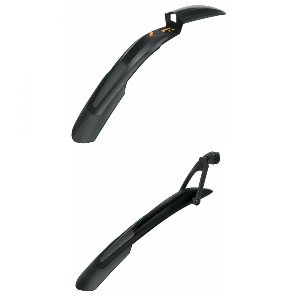 SKS Schutzblech-Set: Shockblade DARK & X-Blade DARK für 28/29 Zoll Fahrräder, schwarz.