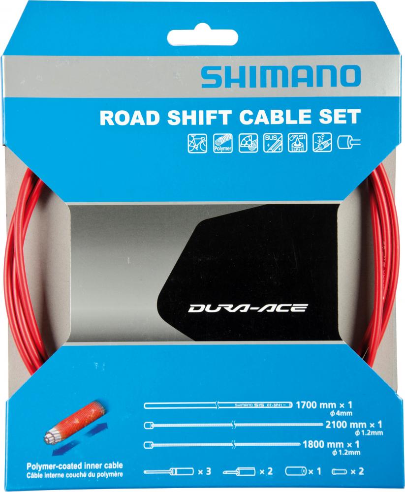 SHIMANO Schaltzug-Set Road polymerbeschichtet Schaltzug - Rot