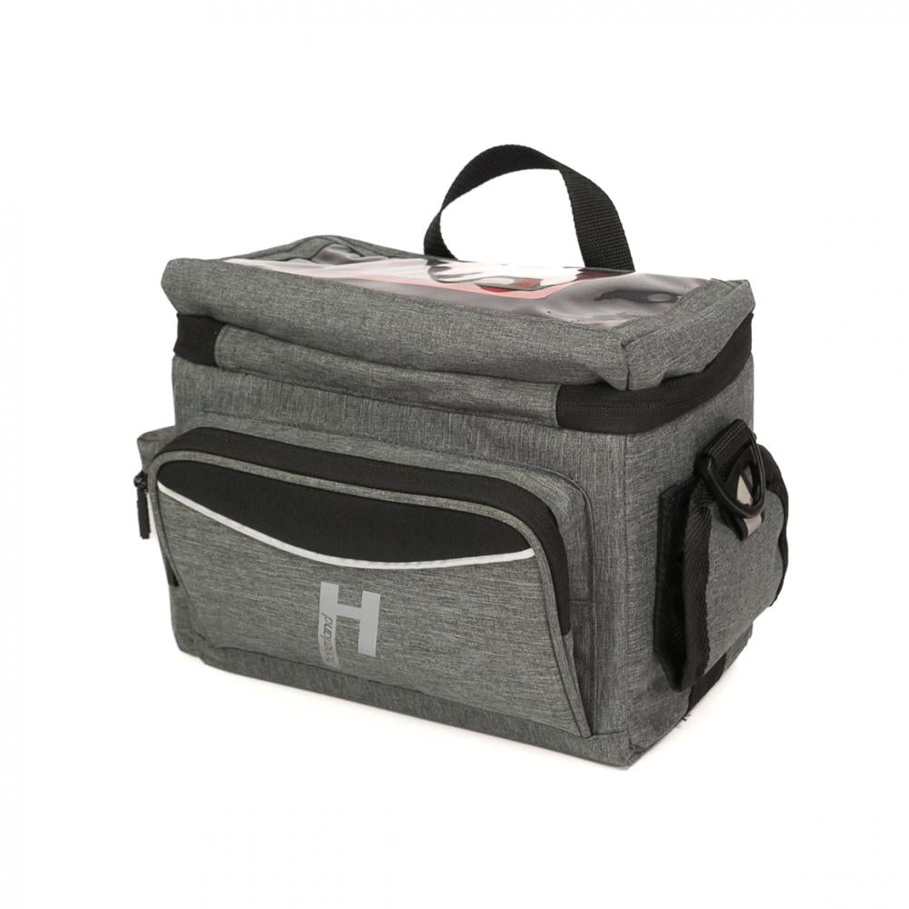 Haberland Lenkertasche 8l Max grau - praktische Lenkertasche mit KLICKfix-Halterung