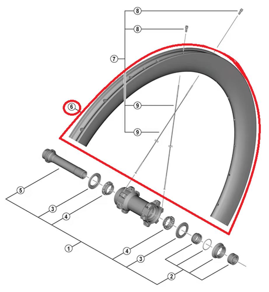 SHIMANO RIM FOR COMPLETE WHEEL WH-R8170-C36-TL Frontfelge - 12MM