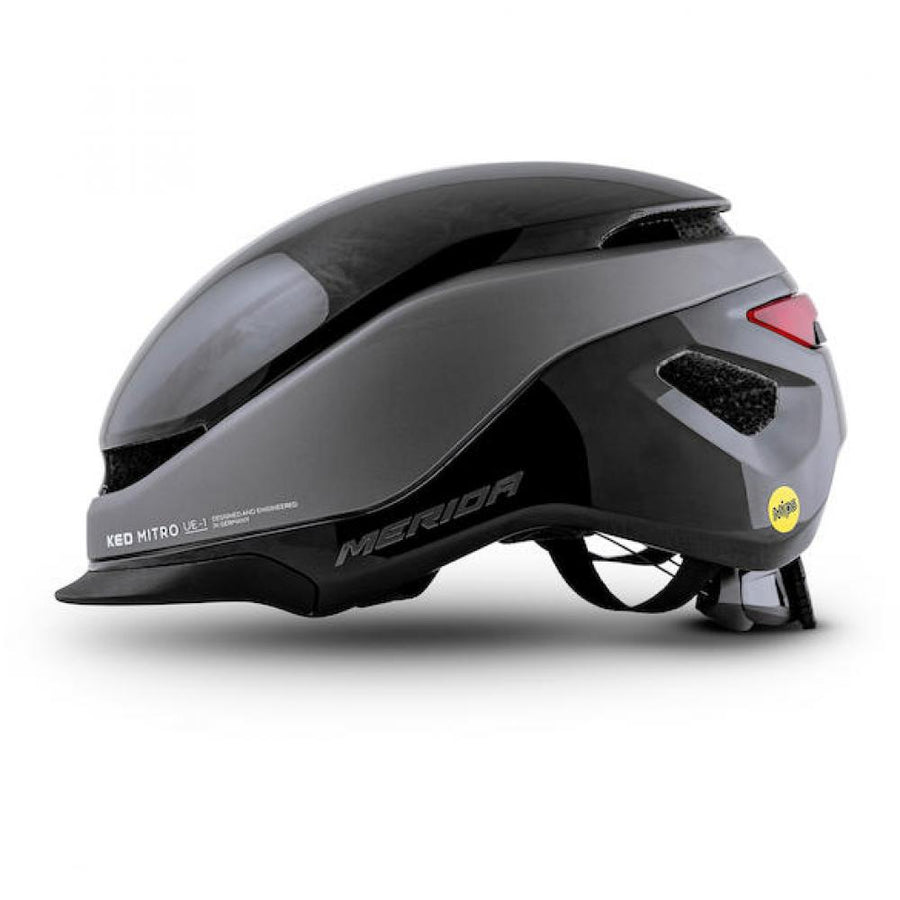 Merida Helm Mitro UE-1 M / 52-58 cm schwarz/grau - sicherer Urban-Helm mit MIPS & BOA