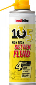 Innobike High Tech Kettenfluid 105, 300ml, Kettenspray, reinigt, schmiert, schützt, entfernt Schmutz, löst Verharzungen, für präzise Schaltvorgänge, verlängert Lebensdauer