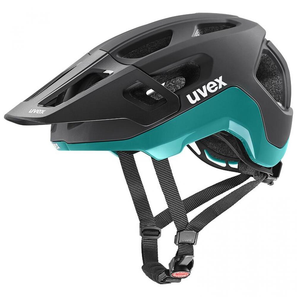 Uvex React MTB-Helm black-teal matt 59-61 cm - Double-Inmold, IAS 3.0, Monomatic, 14 Belüftungen, EN 1078