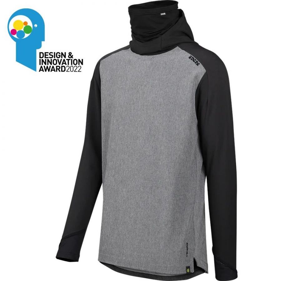 IXS Sports Division iXS Carve Digger Hooded Jersey S graphite/black - atmungsaktives Trail-Hoodie-Jersey