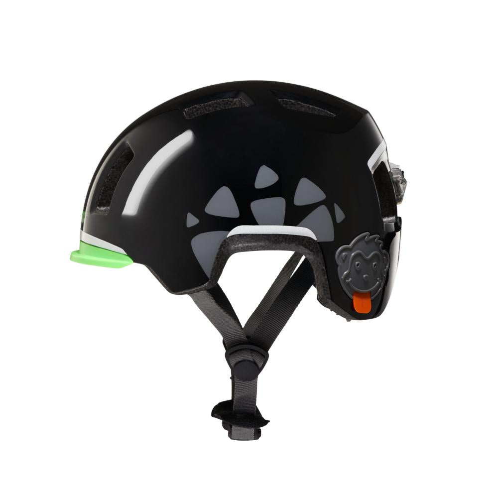 AFFENZAHN Helm Panther Schwarz Größe M 50-56cm Kopfumfang mit Sicherheits-Rücklicht