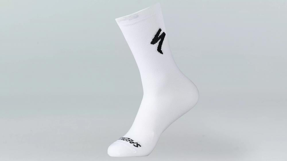 SOFT AIR TALL LOGO SOCK WHT/BLK S - Hohe Sportsocken mit Logo - Bekleidung