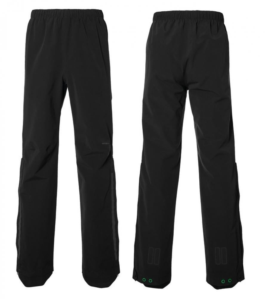 Basil Mosse Herren Fahrrad Regenhose in Jet Black, Vorder- und Rückseite der wasserdichten Radhose.
