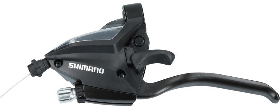 Schwarzer SHIMANO ST-EF500 3-fach Schalt-/Bremshebel links für V-Brake und mechanische Scheibenbremsen.