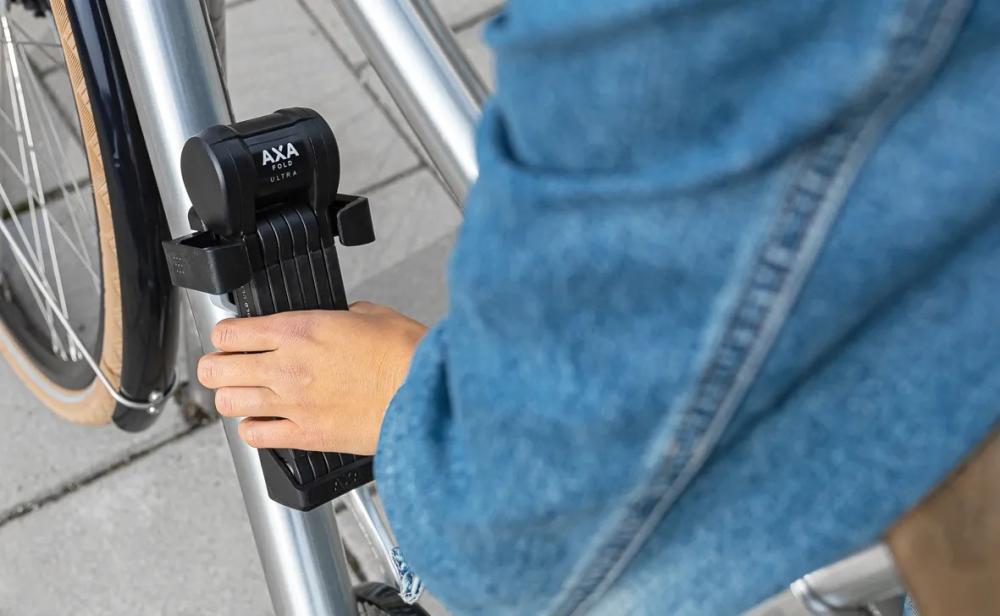 AXA Faltschloss Fold Ultra 900 mm Schwarz - Hochsicheres Fahrradschloss für E-Bikes