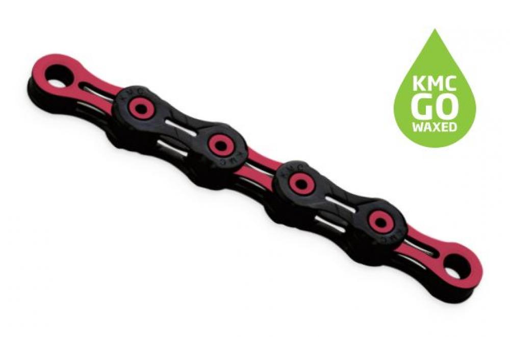 KMC DLC 11 WAXED Fahrradkette 11-fach Schwarz-Pink - Diamond Like Coating