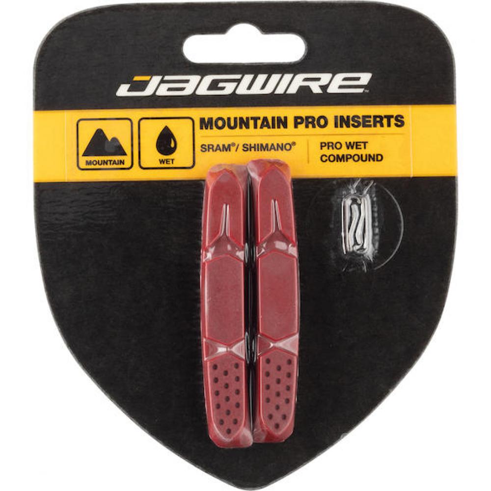 Jagwire Bremsbeläge Mountain Pro Cartridge Insert Standardgröße Rot - starke Allwetter-Bremsleistung