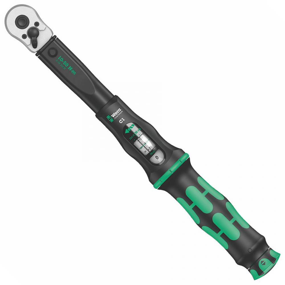 Wera Click-Torque C 1 Drehmomentschlüssel 10-50 Nm mit Ratsche, grün-schwarz