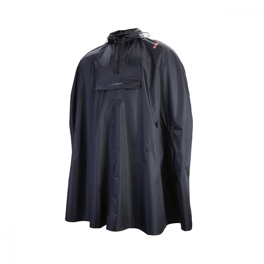 CHIBA Regenponcho - XL/XXL, schwarz, wasserdicht, reflektierend, Radsport