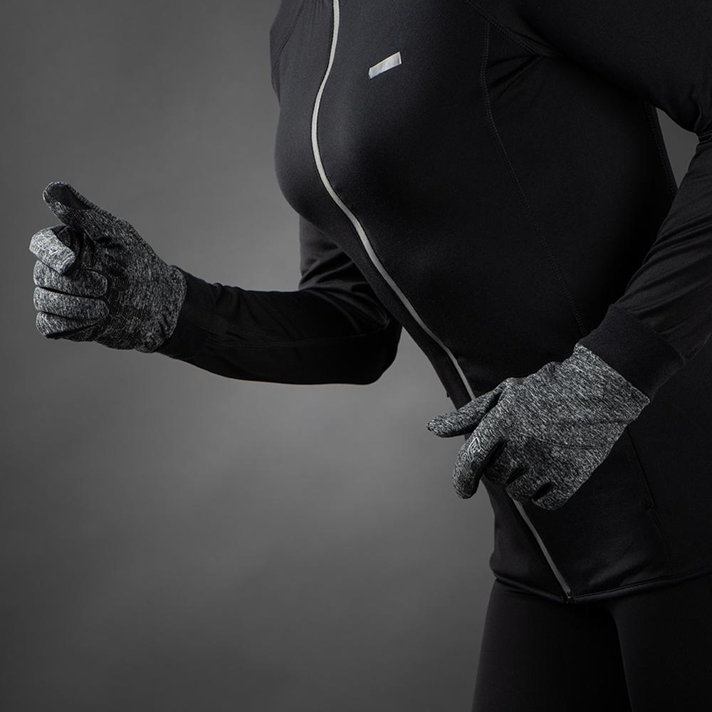 CHIBA Allround Light - Radhandschuhe, Polartec-Fleece, Touchfinger, hellgrau, Gr. M