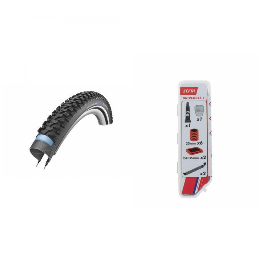 1x Schwalbe Drahtreifen MARATHON PLUS MTB 29x2.10 54-622 + 1x Zefal Reparatur-Set Universal