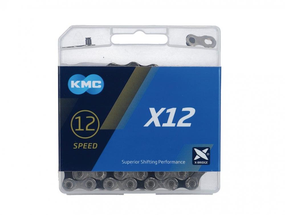 KMC Fahrradkette Kette X12 silber schwarz für 12-fach 126-Glieder