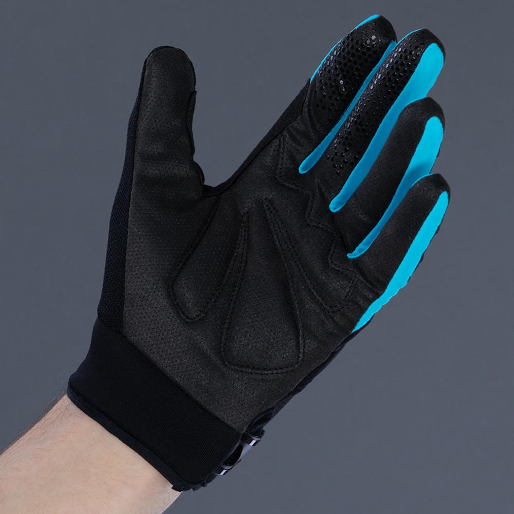 CHIBA Blade - Radhandschuhe kurz, schwarz/türkis, Touchfinger, Ulnar-Nerve Protection, Gr. M