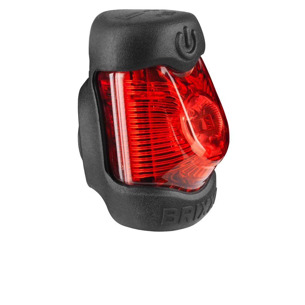 Busch + Müller BRIXXI LED-Akku-Rücklicht rot-schwarz, mit Bremslicht & Notbremslicht, StVZO-zugelassen