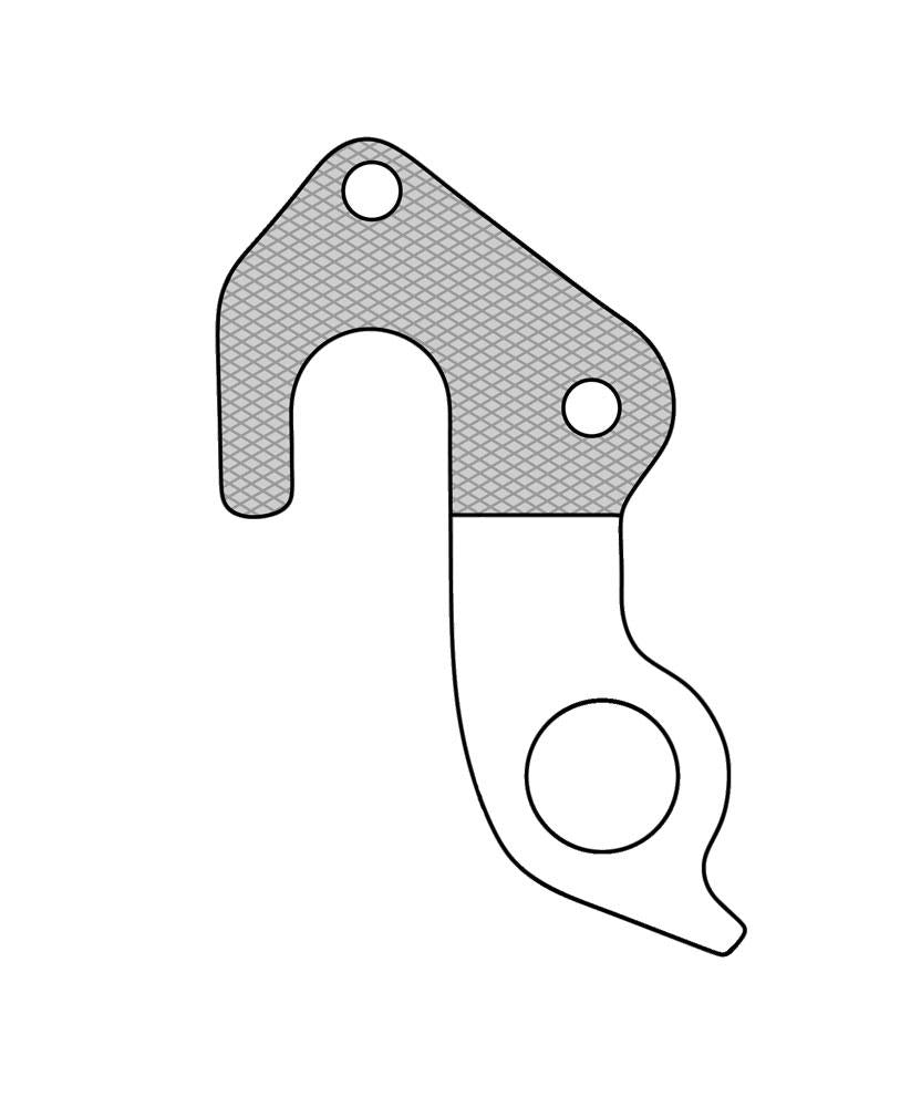 MARWI Schaltauge GH-266 Alu silber mit Schrauben. Für Focus, Kalkhoff, Raleigh, Univega, Ortler.