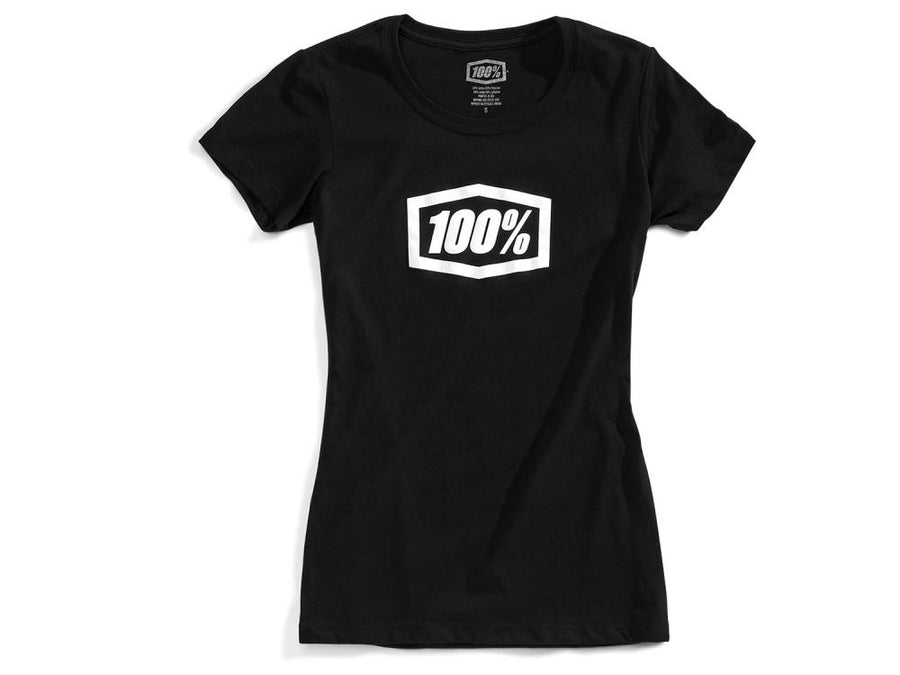 100% Essential Girls t-shirt L black - bequemes V-Neck Shirt mit Print
