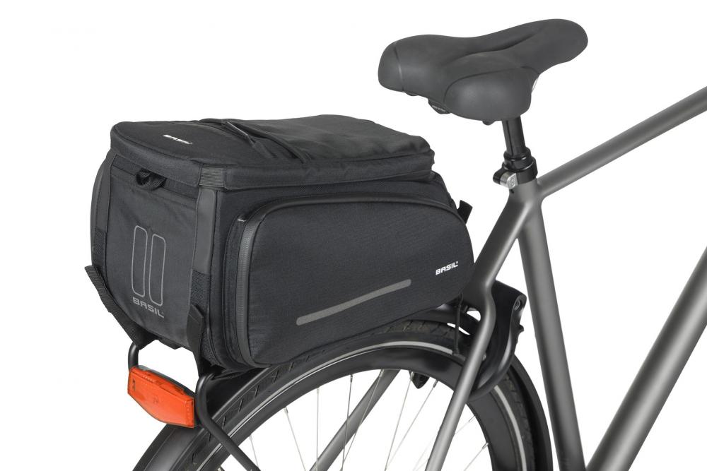 Basil Move Gepäckträgertasche 10-26 Liter schwarz - Kompatibel mit MIK, Racktime, i-Rack/Carrymore , wasserabweisend